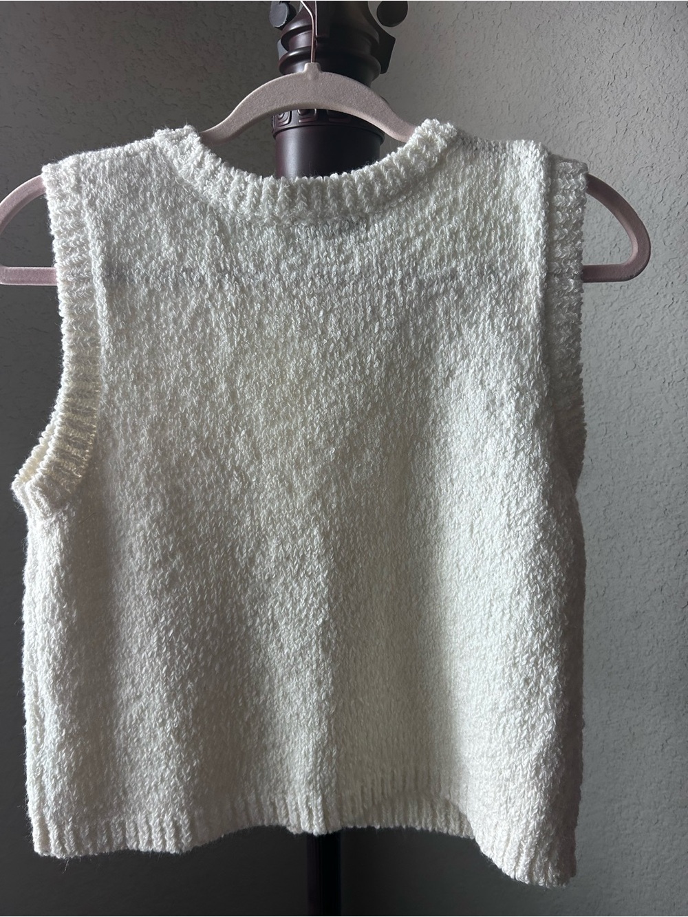 Moon River Cream Textured Knit Button Vest - Picture 3 of 4